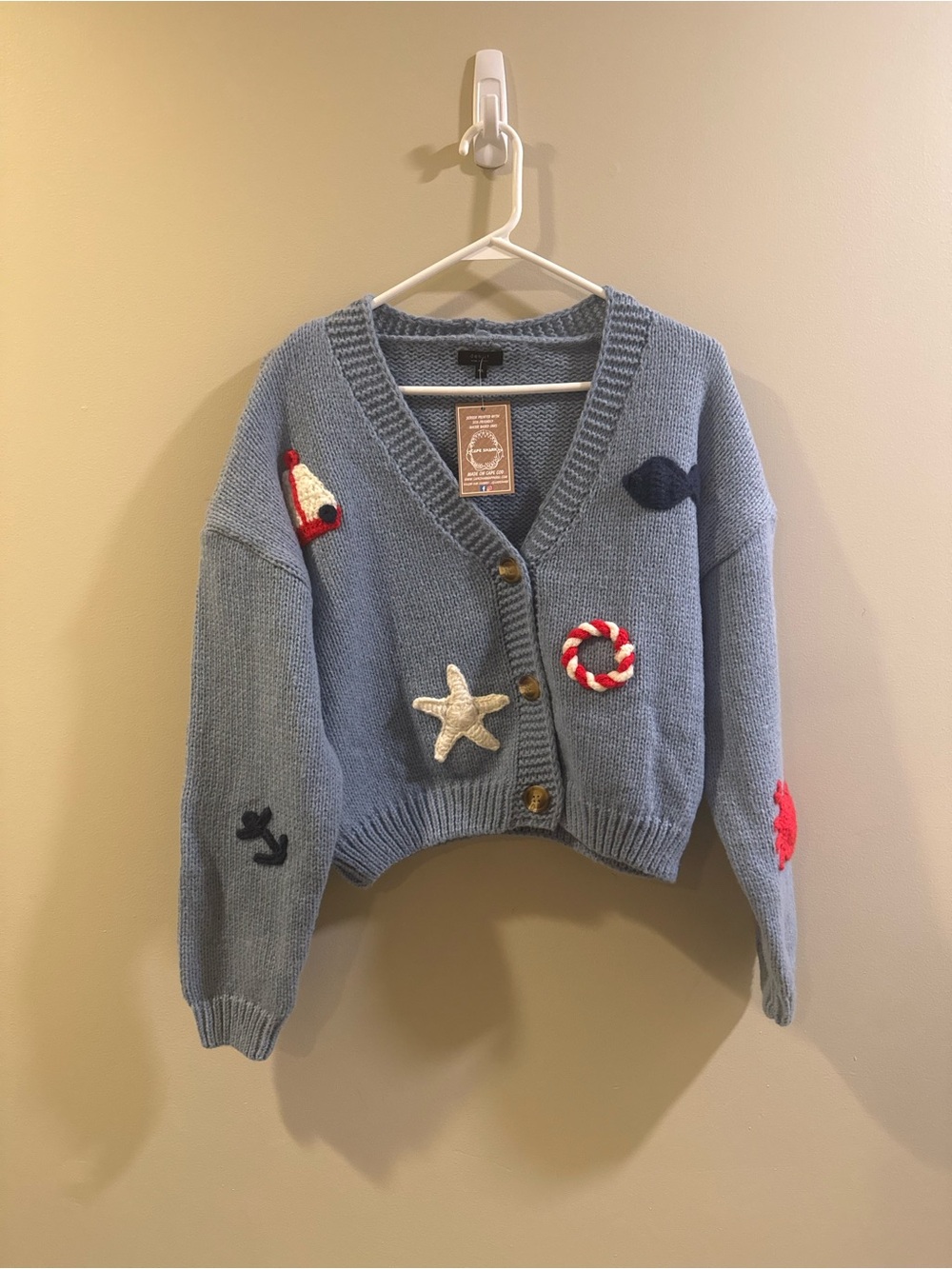 debut Light Blue Knit Cape Shark Cardigan